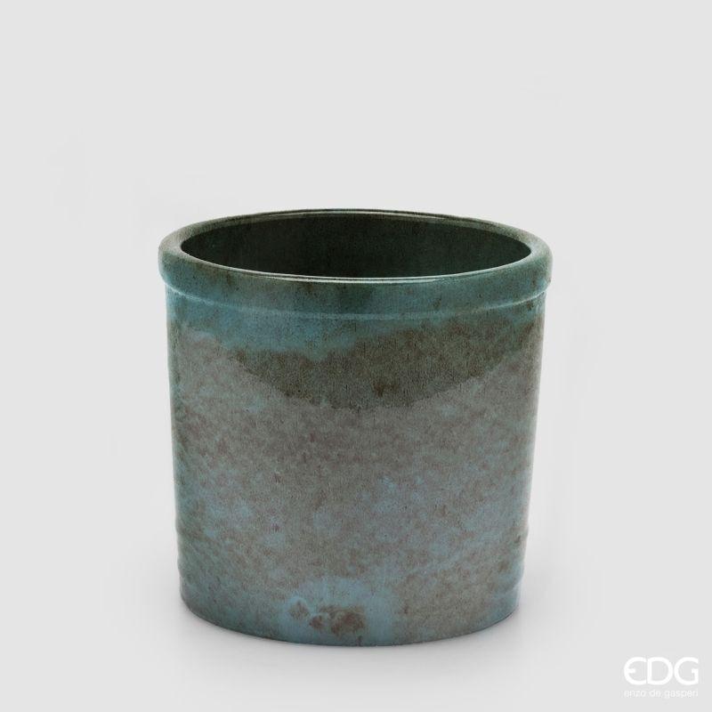 edg enzo de gasperi edg enzo de gasperi vaso glaze cilindro h 23 cm d 245 cm ceramica waterproof colore turquoise ean 8059824645258