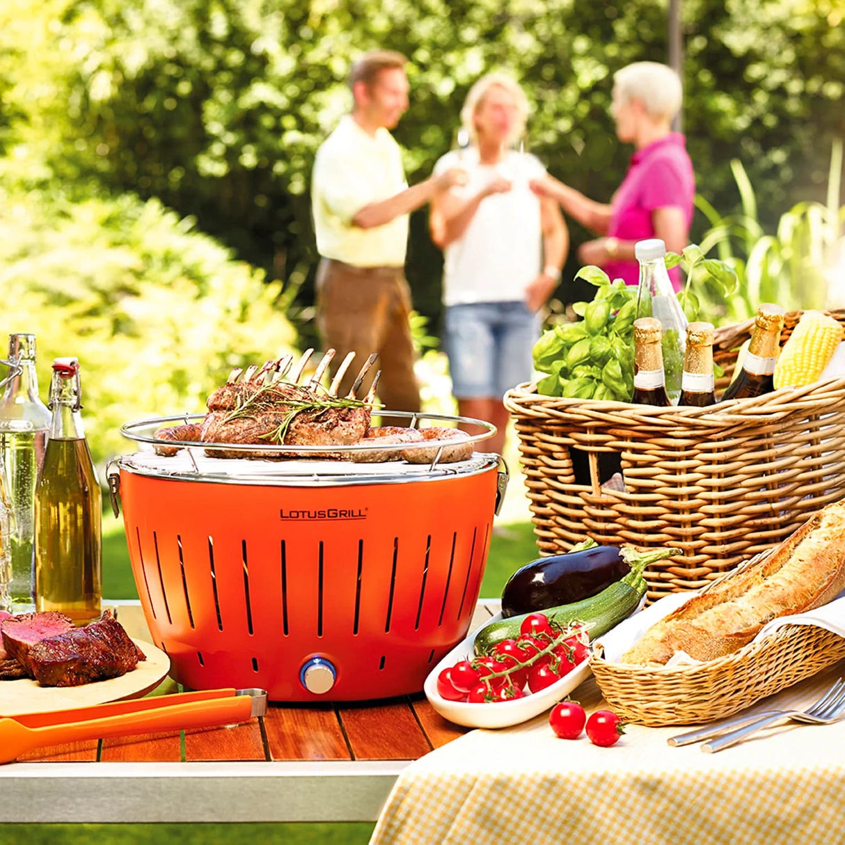 lotusgrill lotusgrill barbecue portatile 35 x 35 x 23 4 cm per interno ed esterno arancione ean 4260023010868