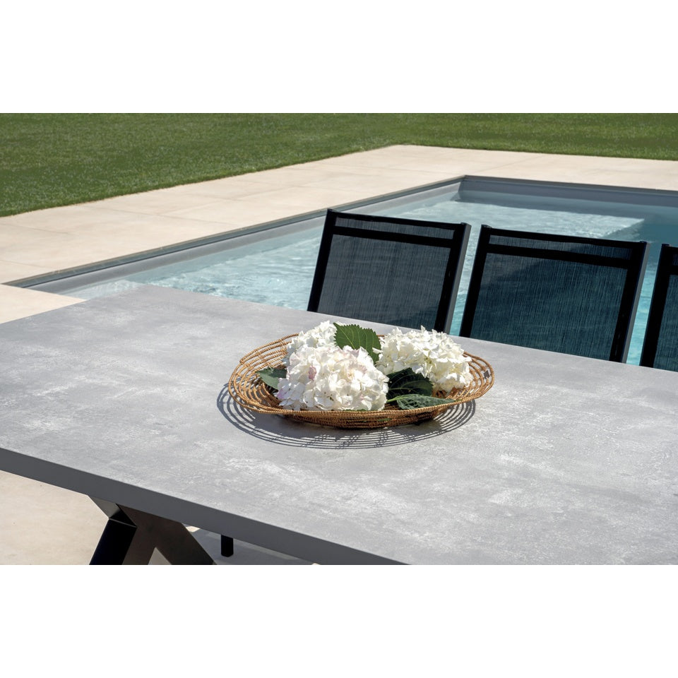 moia greenwood moia greenwood tavolo amantea 220x100 cm in alluminio antracite con piano in resina grigio outdoor design moderno ean 8013054837968