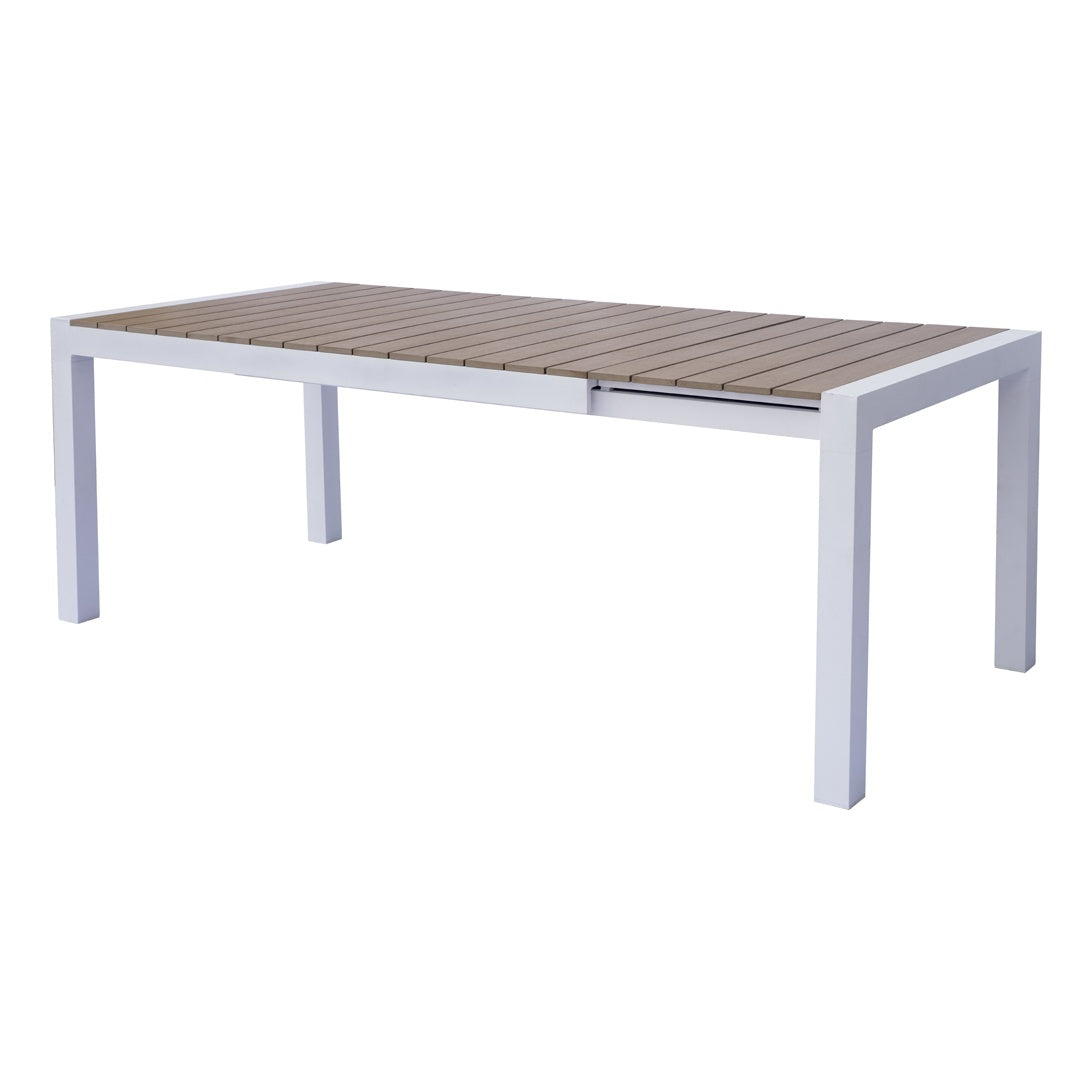 moia greenwood moia greenwood tavolo arenzano allungabile 211 276 x 100 cm in alluminio bianco con piano effetto legno design moderno ean 8013054838033