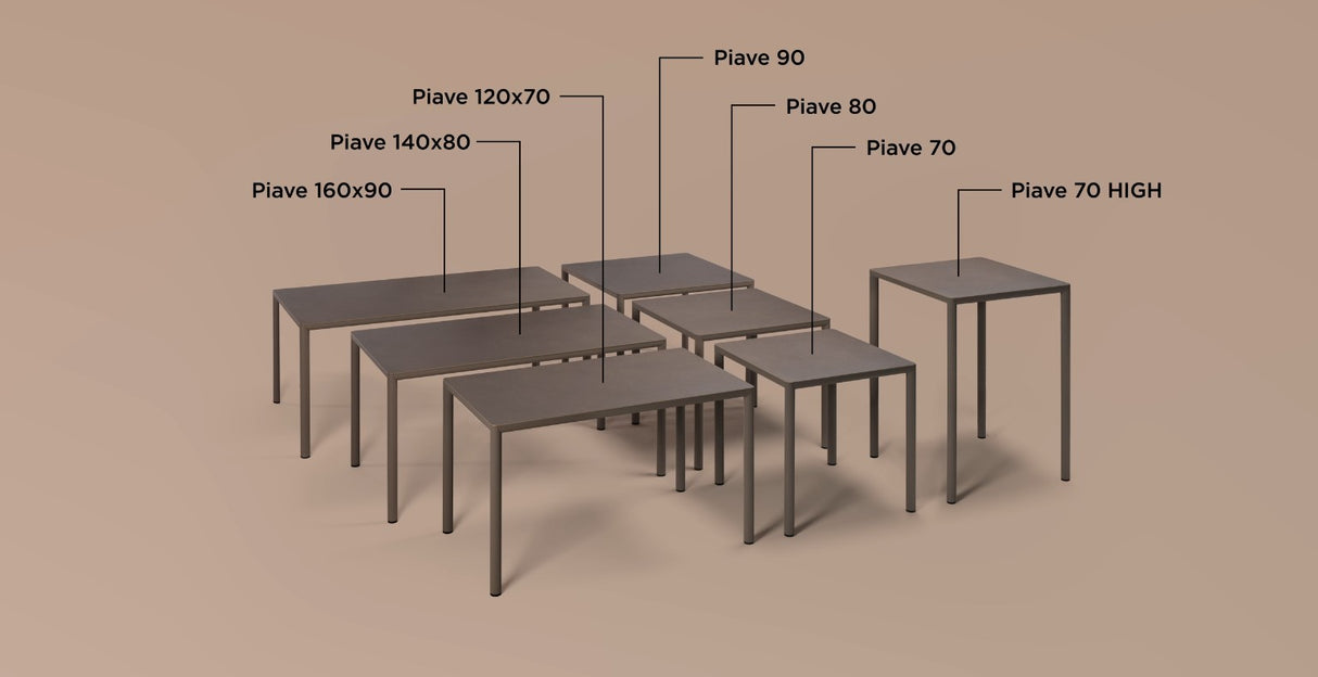 nardi nardi piave 80 tavolo quadrato verniciato tortora lamin materia tortora ean 8010352554597