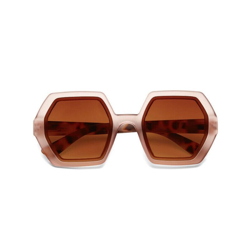 okkia okkia occhiale da sole premontato esagonale mod emma soft touch pink havana brown ean 8055773193871