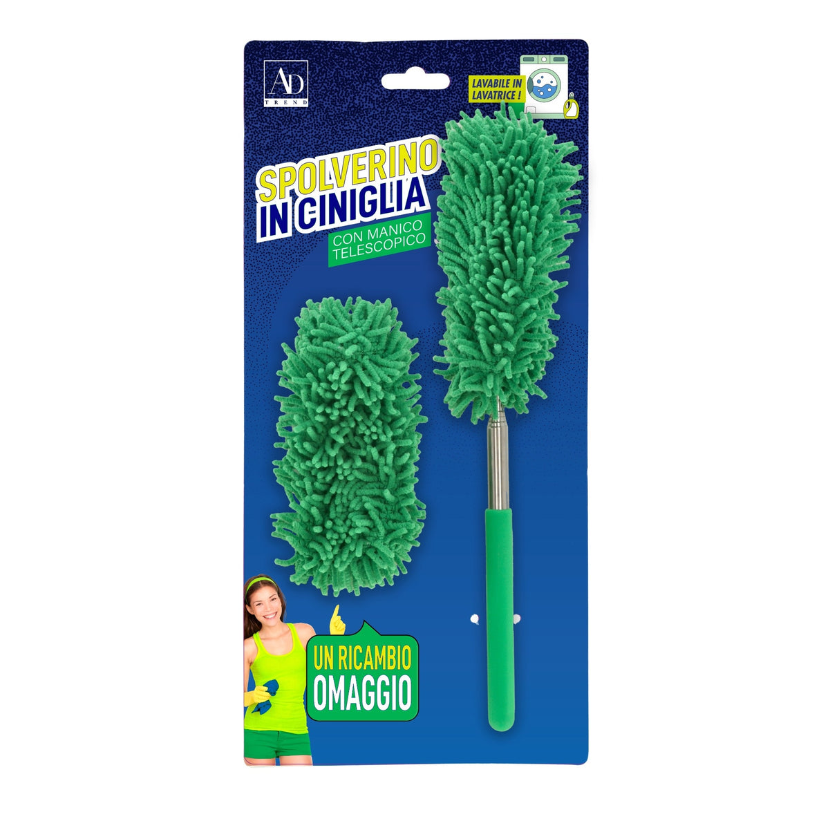 regalo italiano regalo italiano spolverino in ciniglia con ricambio e manico telescopico 28 76 cm panno antipolvere allungabile pulizia casa ean 8057586199897