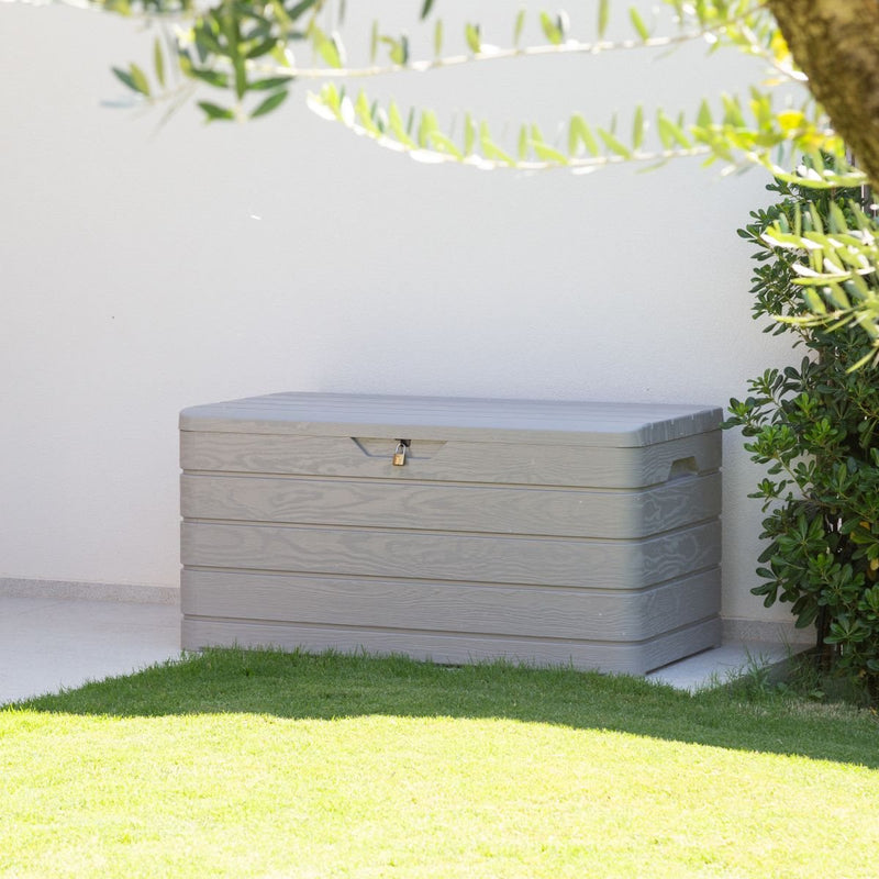 toomax toomax baule multiuso dolomiti 500 effetto legno contenitore in plastica resistente uv con pistoni pneumatici ean 8009371018739
