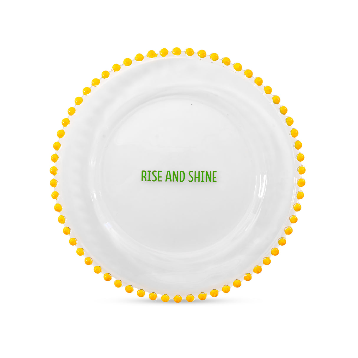 wd lifestyle wd lifestyle set 2 piattini d 195 cm in vetro decorazione rise and shine e calm and cozy giallo verde ean 8055035685038