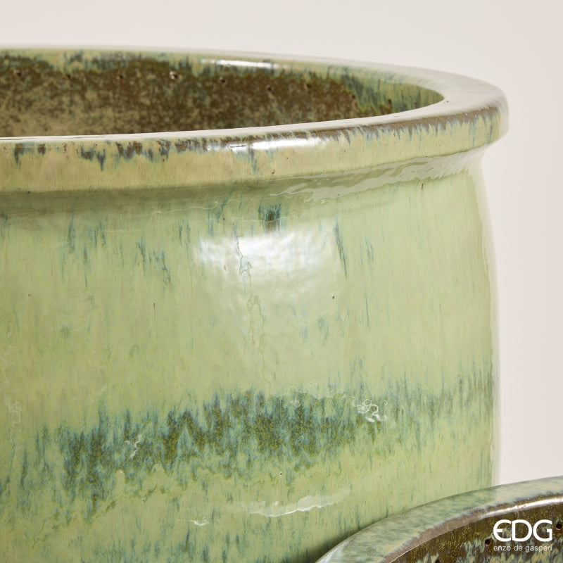 edg enzo de gasperi edg enzo de gasperi set 2 pz vaso glaze bombato rotondo h 94 cm h 71 cm waterproof verde aqua ean 8059824638830