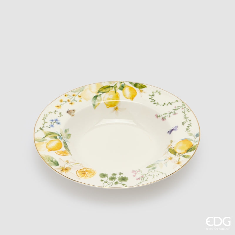 edg enzo de gasperi edg enzo de gasperi set piatti limoni fondi piatti frutta ciotoli 24 pz bianco giallo ean 8059824654625