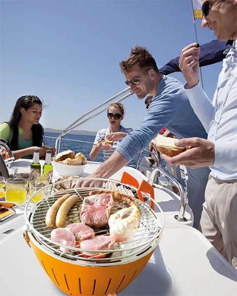 lotusgrill lotusgrill barbecue portatile 35 x 35 x 23 4 cm per interno ed esterno arancione ean 4260023010868