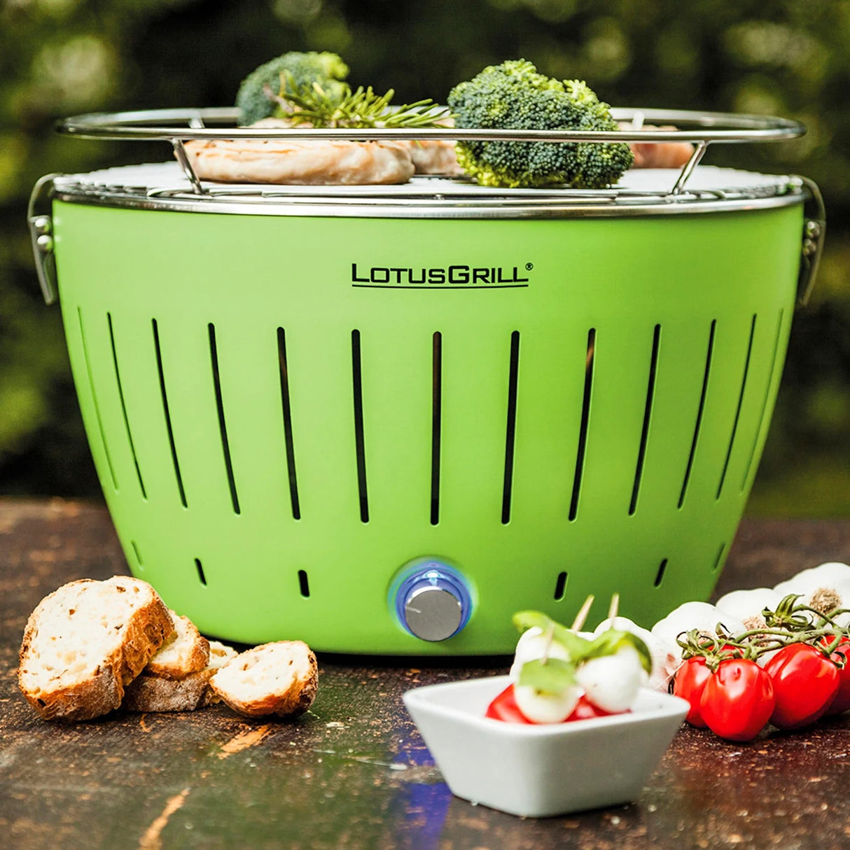 lotusgrill lotusgrill barbecue portatile 35 x 35 x 23 4 cm per interno ed esterno verde ean 4260023010844