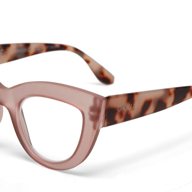 okkia okkia occhiale da lettura mod claudia premontato gatto soft touch pink havana diottrie 1 50 ean 8055773193024