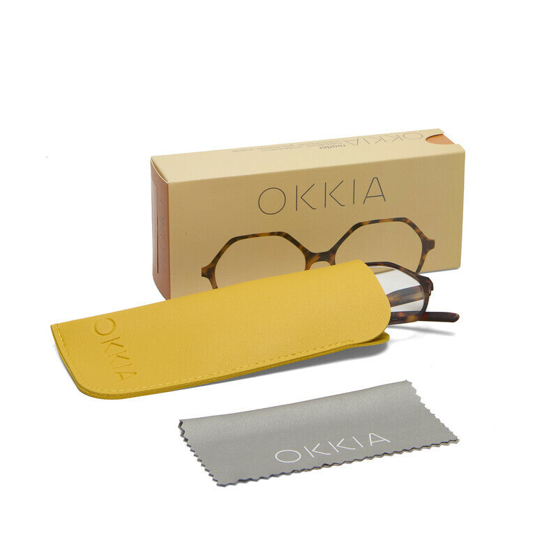 okkia okkia occhiale da lettura mod valencia premontato soft touch spring anti luce blu havana diottrie 2 50 ean 8056211374234