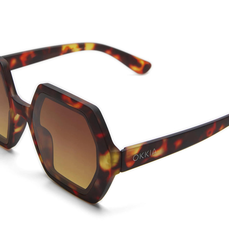 okkia okkia occhiale da sole premontato esagonale mod emma classic havana ean 8055773198029