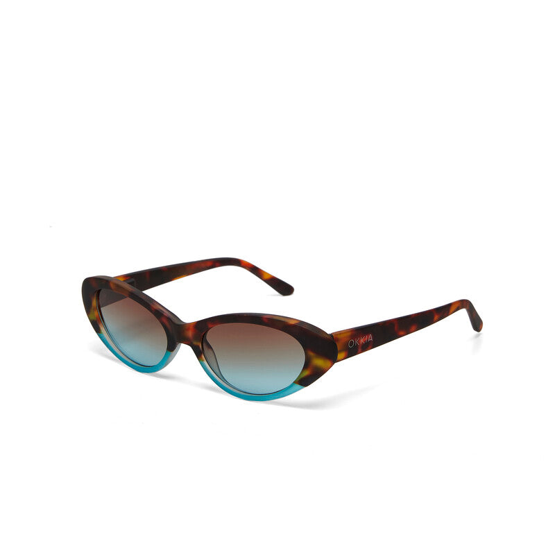 okkia okkia occhiale da sole premontato mod lina cat eye soft touch havana blue lenti brown ean 8058093548413