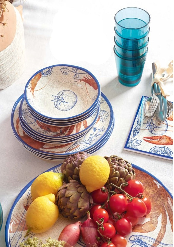 rose tulipani rose tulipani vassoio ovale ocean life melamina 45 x 30 cm ean 8018594611238