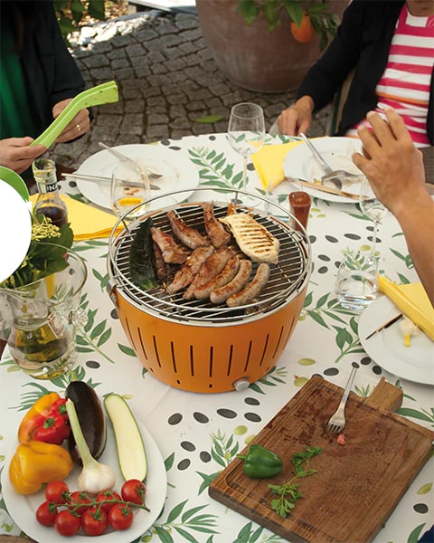 lotusgrill lotusgrill barbecue portatile 35 x 35 x 23 4 cm per interno ed esterno arancione ean 4260023010868