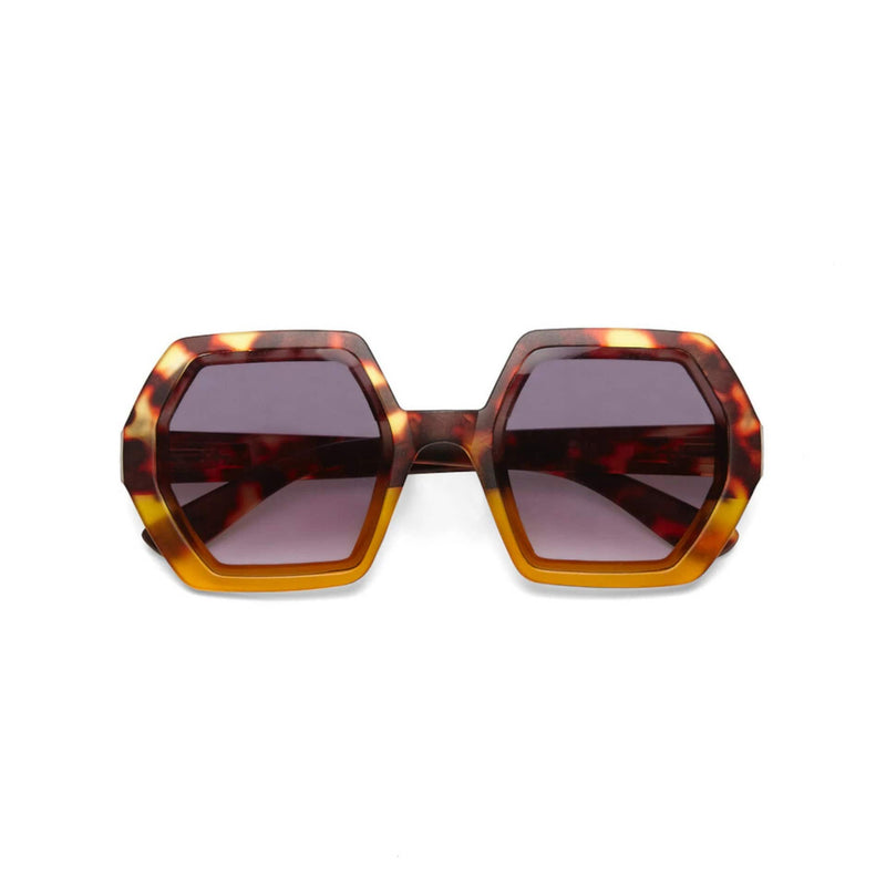 okkia okkia occhiale da sole premontato esagonale mod emma havana yellow ean 8055773193864