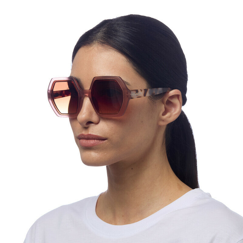 okkia okkia occhiale da sole premontato esagonale mod emma soft touch pink havana brown ean 8055773193871