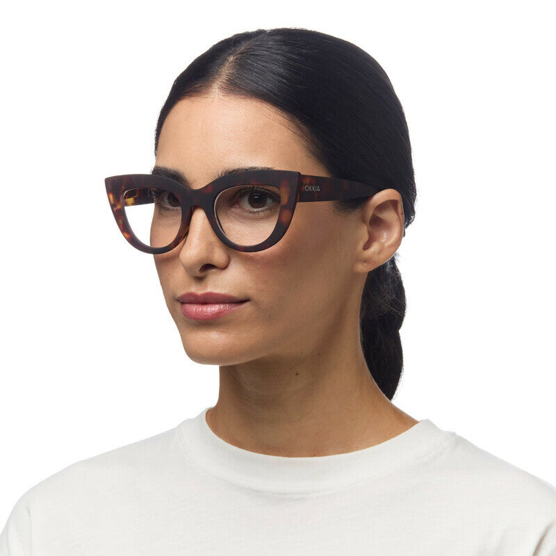 okkia okkia occhiale da lettura mod claudia premontato gatto soft touch havana diottrie 1 00 ean 8055773193062