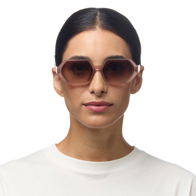 okkia okkia occhiale da sole premontato esagonale mod andrea soft touch pink havana lenti brown gradiant ean 8055773193789