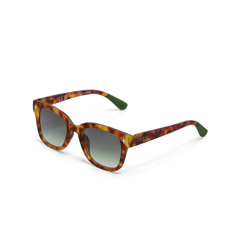okkia okkia occhiale da sole premontato mod giovanni translucid sahara havana soft touch con lenti verde ean 8056211375316