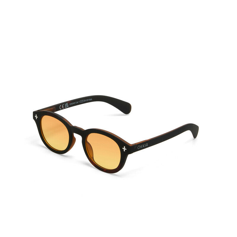 okkia okkia occhiale da sole premontato mod milano soft touch black havana lenti yellow ean 8056211375675