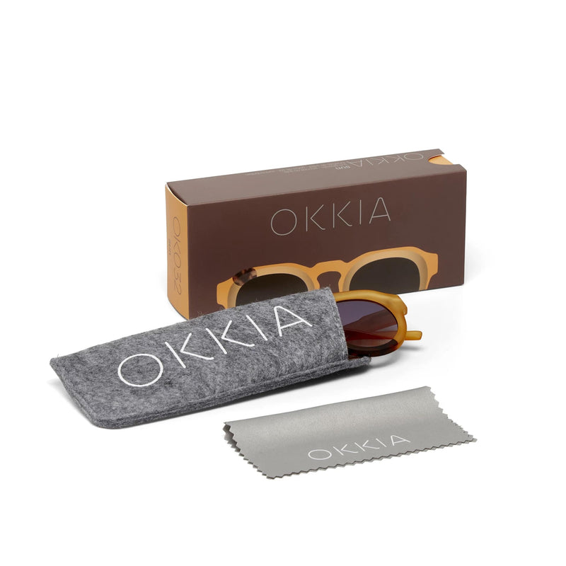 okkia okkia occhiale da sole premontato mod zeno yellow with 3 points havana ean 8055773197237