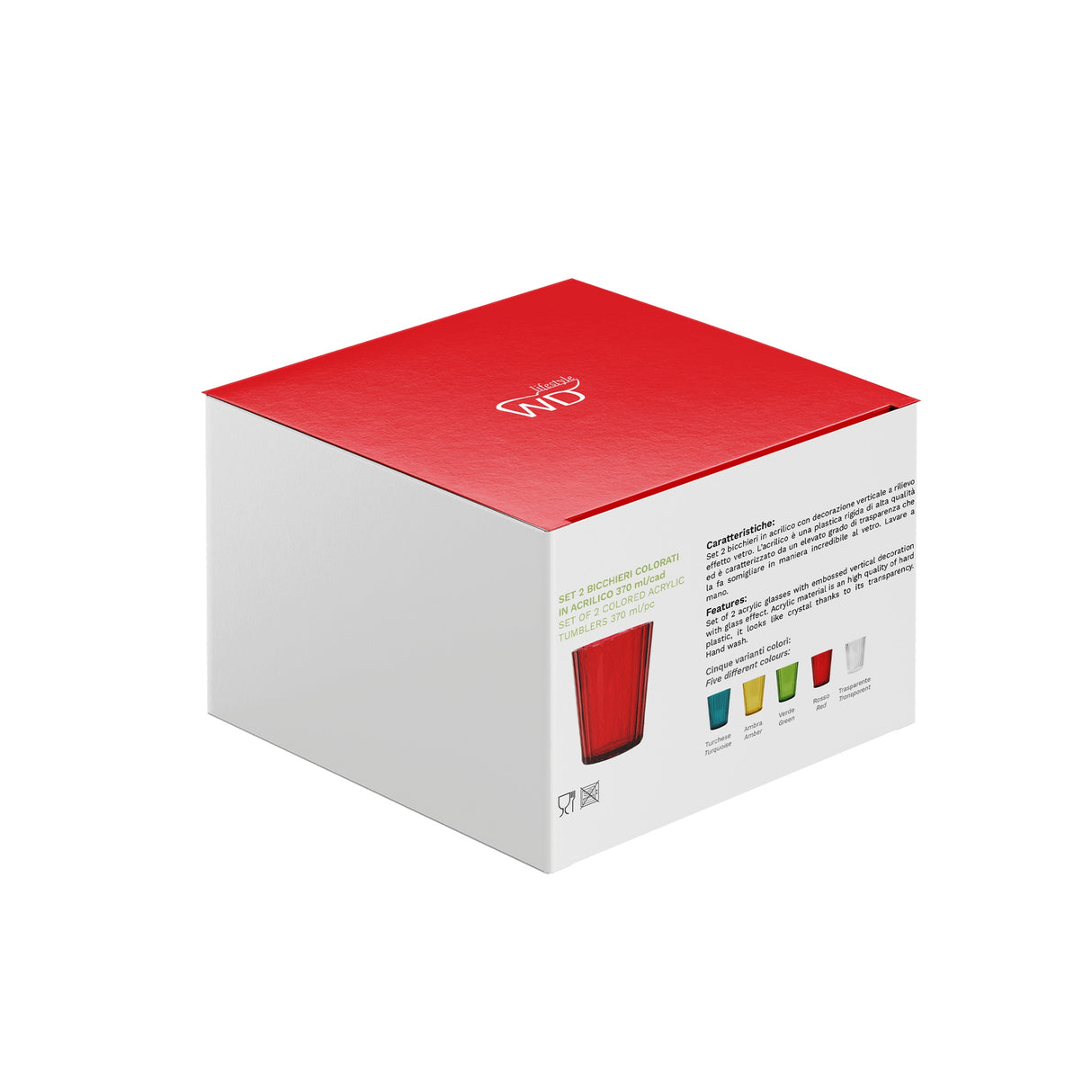 wd lifestyle wd lifestyle set 2 bicchieri in acrilico 370 ml blu ean 8053300574407