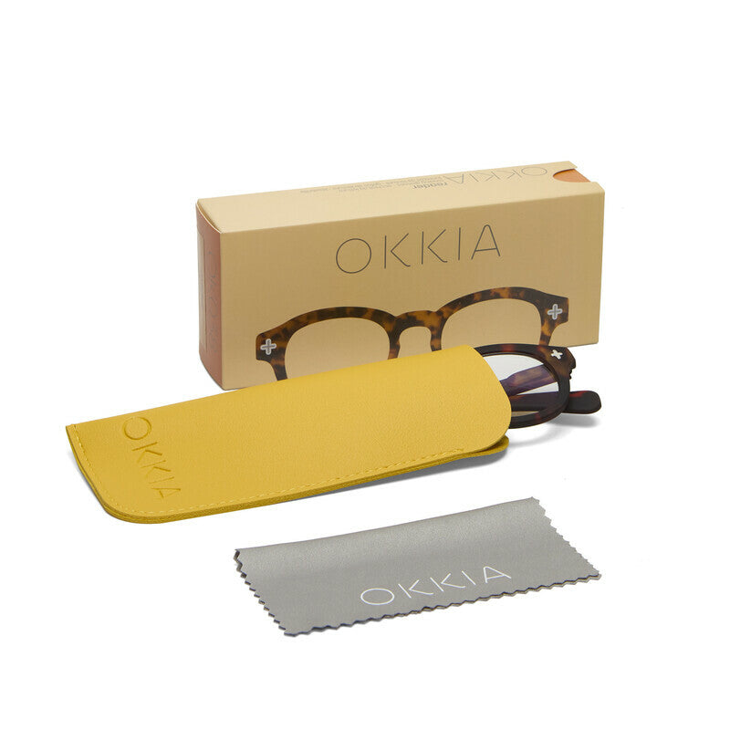 okkia okkia occhiale da lettura mod nashville premontato soft touch spring anti luce blu havana diottrie 2 00 ean 8056211375002