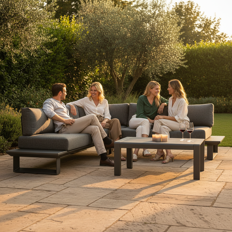 Konnor Angolare Antracite – Giardino serata