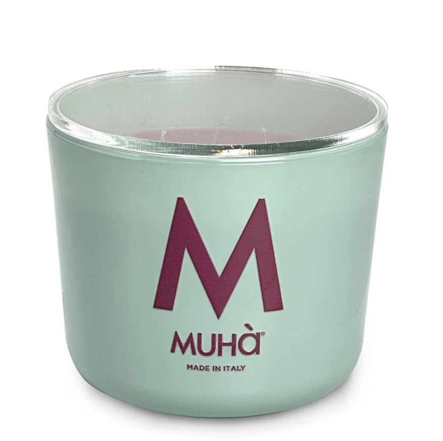 Muhà Candela Profumata Cuoio e Frutti 270 g Ø8,9xH9,5 cm – Candela Aromatica Decorativa per la Casa e Idea Regalo