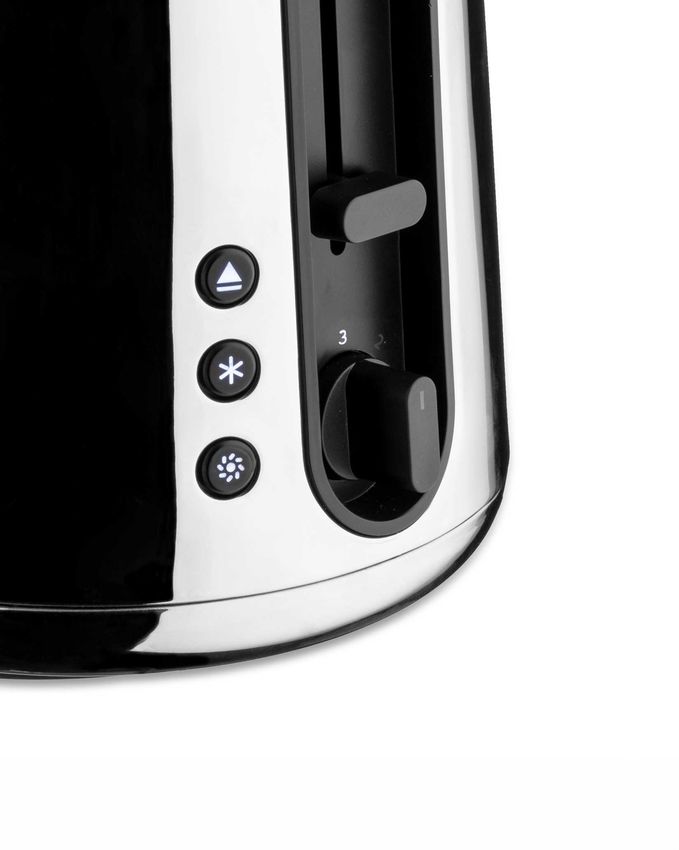 Alessi Toru Black Toaster in Stainless Steel and Thermoplastic Resin