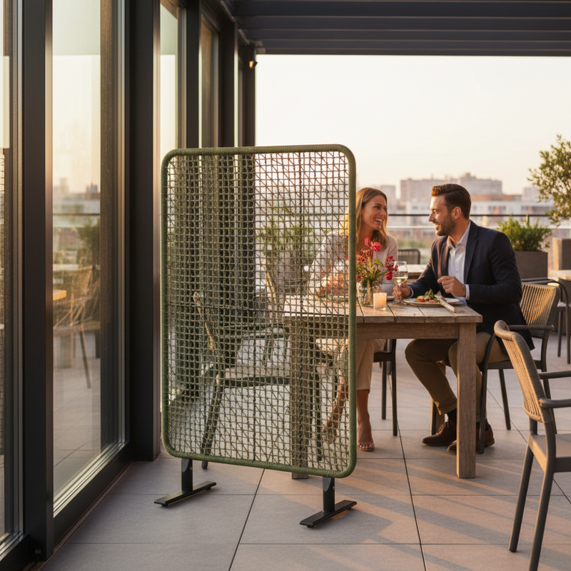 Paravento Babilo su terrazza ristorante