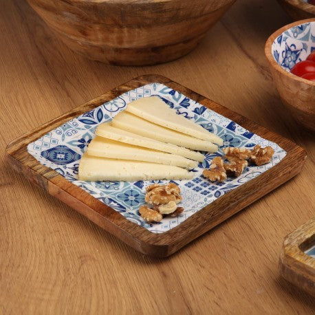 Versa Azurita Square Plate in Mango Wood