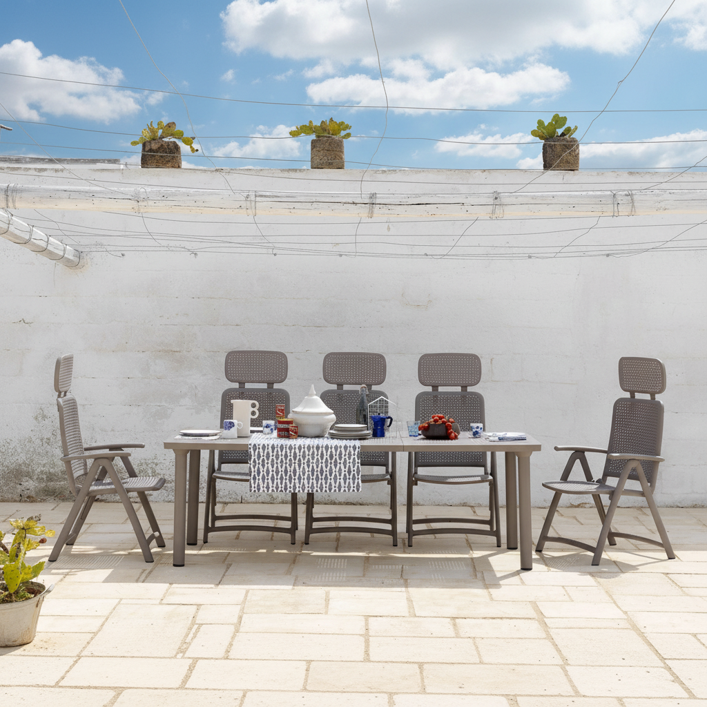 Poltrone Acquamarina Nardi tavolo apparecchiato - formato quadrato