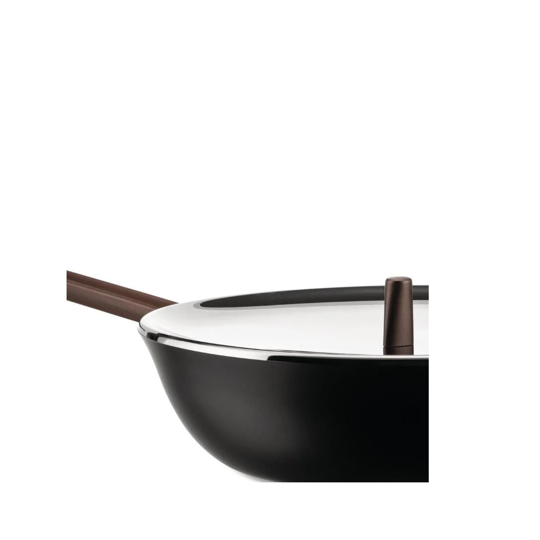 Padella Alta Alessi Edo 28 cm Marrone con Manico Lungo – Padella in Acciaio Design Elegante