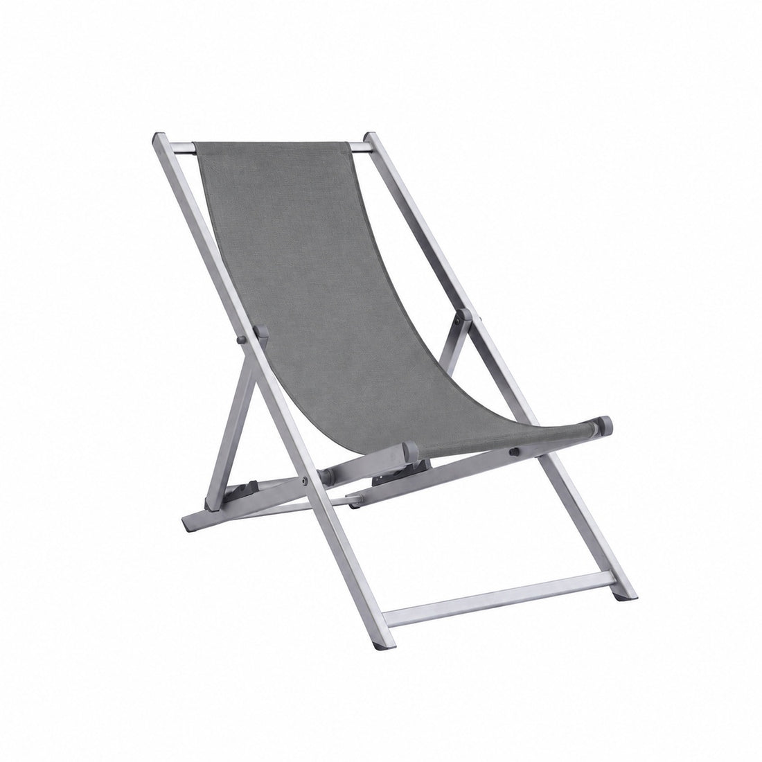 Moia Greenwood Adjustable Grey Textilene Aluminum Beach Lounger