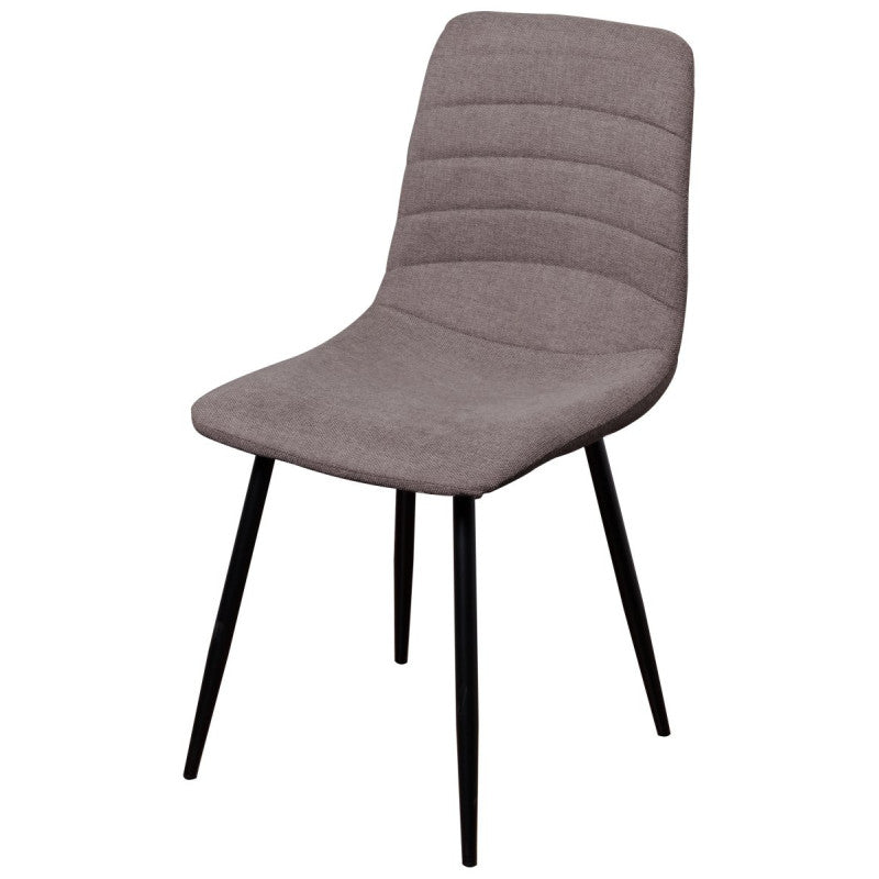 Dimo Livia Chair in Light Grey Fabric, Black Legs