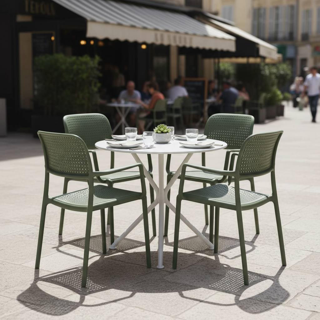 Tavolata bistrot con sedie Bora Agave