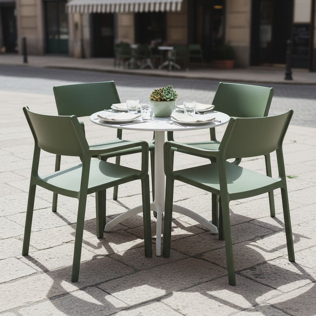 Tavolata bistrot con sedie Trill Armchair Agave