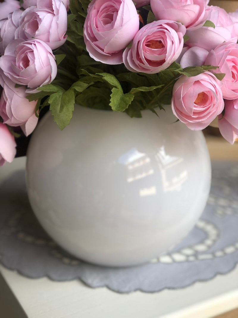 EDG Enzo De Gasperi Sphere Vase H 16 Cm D 18 Ground Glass White