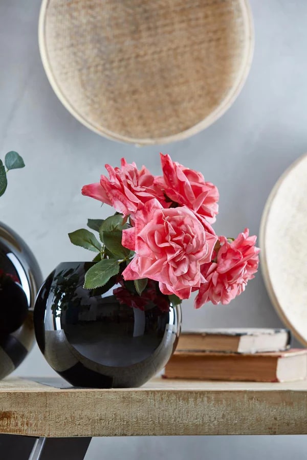 EDG Enzo De Gasperi Sphere Vase H 20 Cm D 23 Cm Ground Glass Black