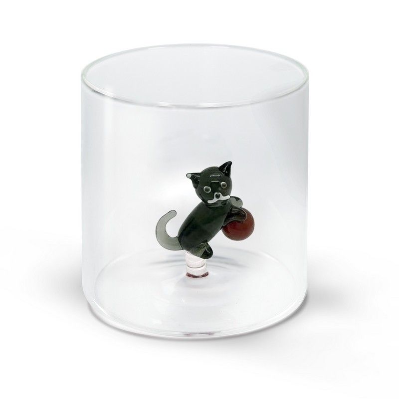 WD LifeStyle Borosilicate Glass 250 ml Cat Decoration