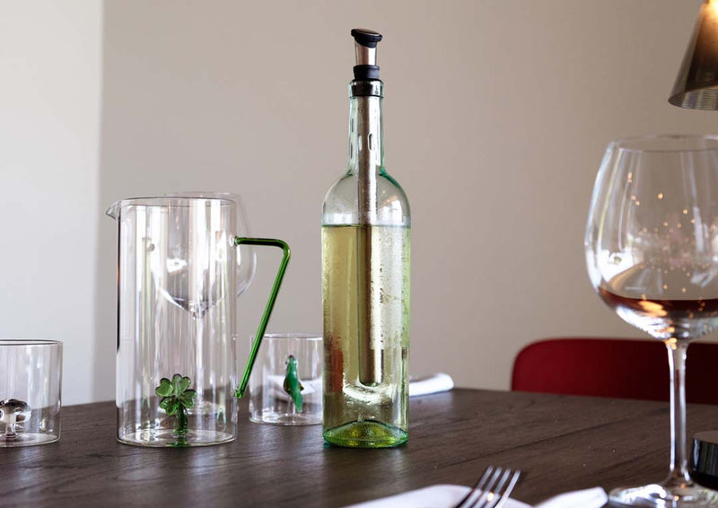 WD LifeStyle Stick Wine Chiller H32 cm Stainless Steel with Hermetic Cap and Pouring Spout