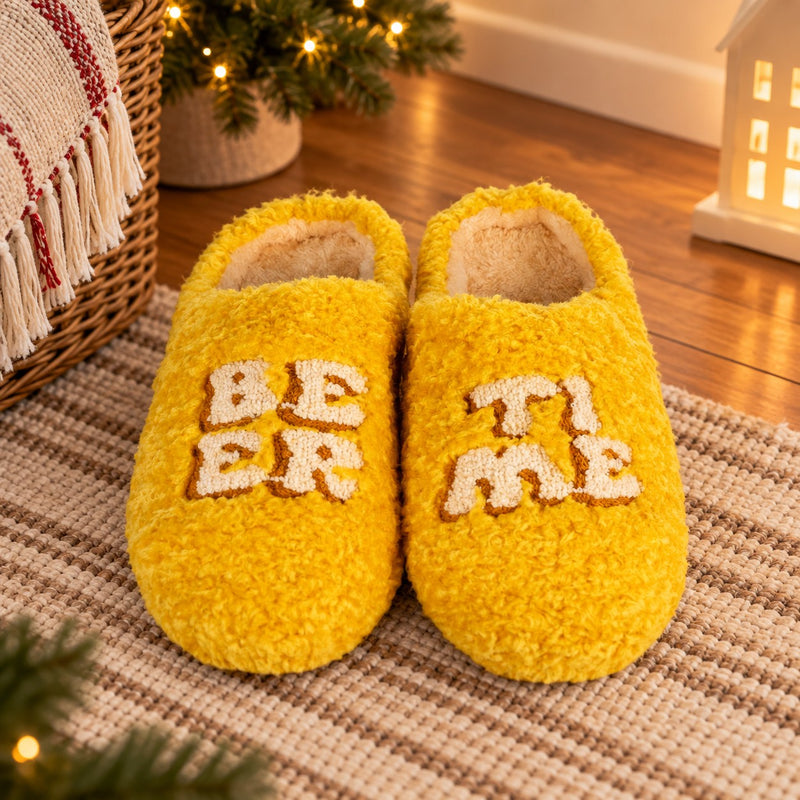 WD LifeStyle Beer Time Slippers Size S/M – Fun Home Slippers