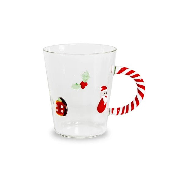 WD LifeStyle Tazza Babbo Natale in Vetro 425 ml – Tazza Natalizia Idea Regalo