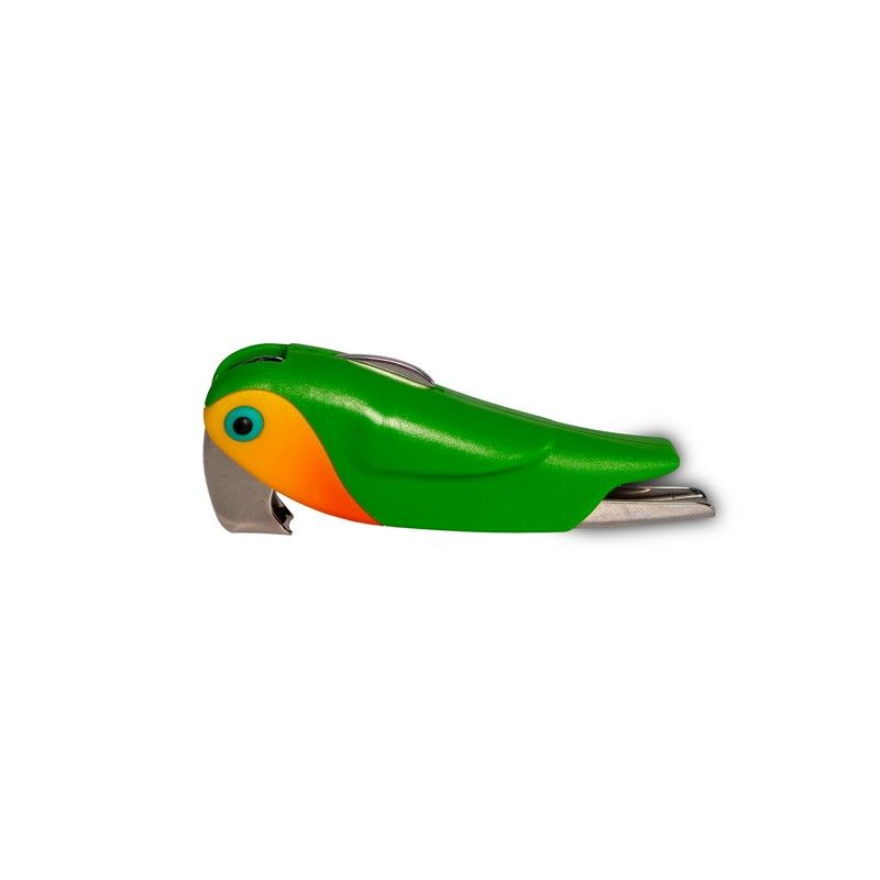 WD LifeStyle Bottle Opener with Green Parrot Decoration