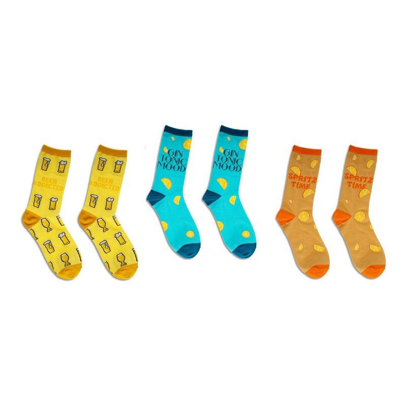 WD LifeStyle Calzini Tema Drinks Taglia Unica – Idea Regalo Natale Originale
