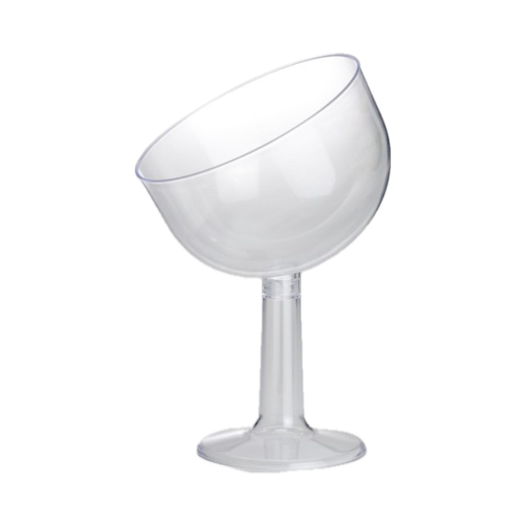 Bigiemme Transparent Inclined Plastic Cup Long Stem 16 x 26 Cm