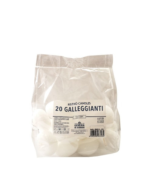 20 Candele Galleggianti Blu Dusk – Diametro 4,5 Cm, Altezza 2,7 Cm, Durata 4 Ore – Produzione Italiana Cereria Di Giorgio