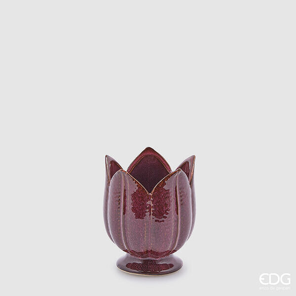 EDG Enzo De Gasperi Tulip Vase H 13 Cm D 11 Cm Purple